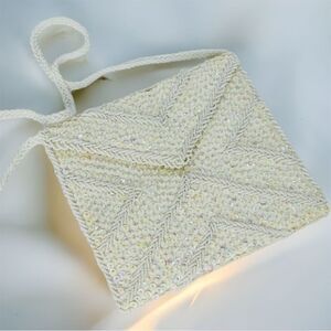 Vintage Walbaeg White Beaded Evening Bag Purse Clutch Handbag.